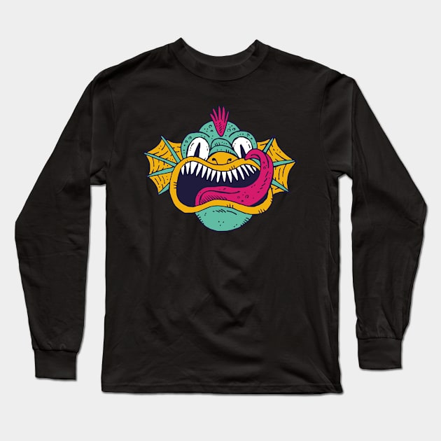 Lake monster is hungry Long Sleeve T-Shirt by rueckemashirt